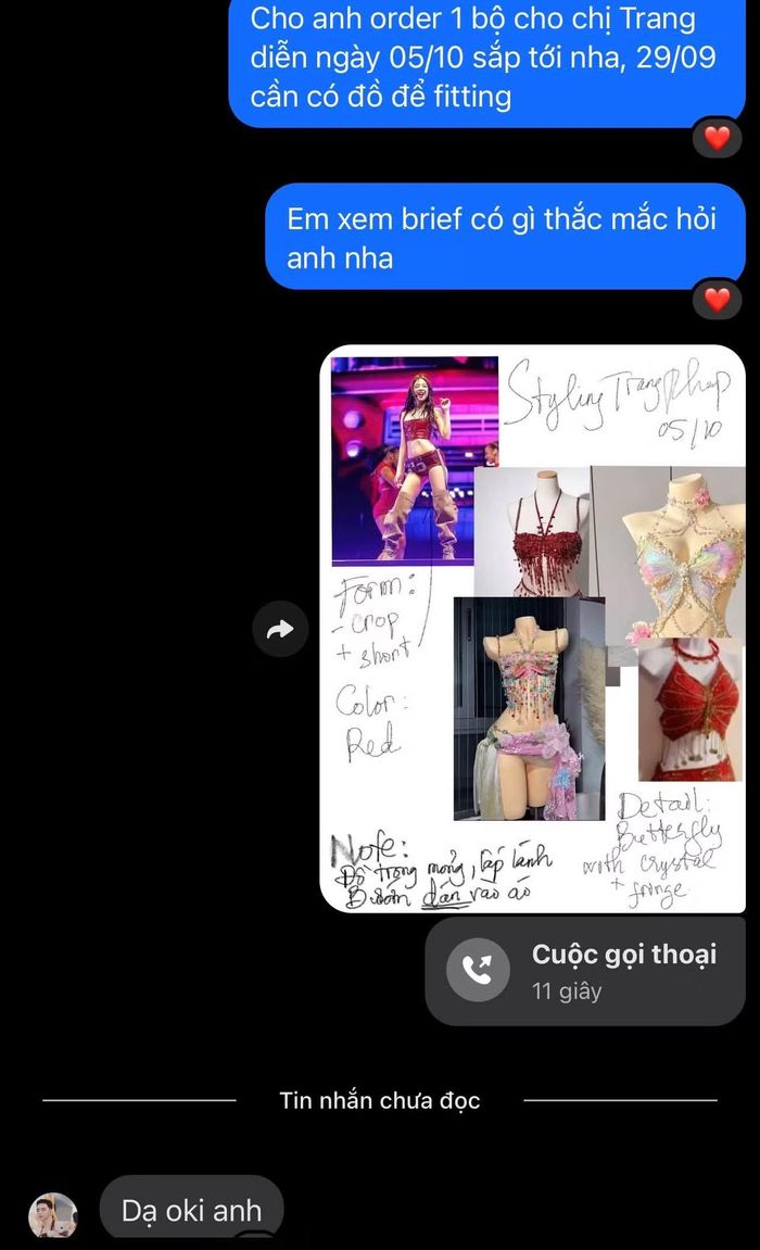 Phần giải thích từ phía stylist của Trang Pháp.