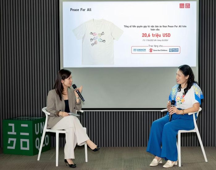 Đại diện UNIQLO Việt Nam và Plan International Việt Nam chia sẻ về dự án PEACE FOR ALL.