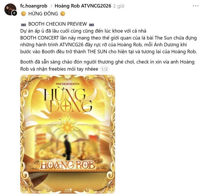 Booth Hừng Đông. - Ảnh: fc.hoangrob.