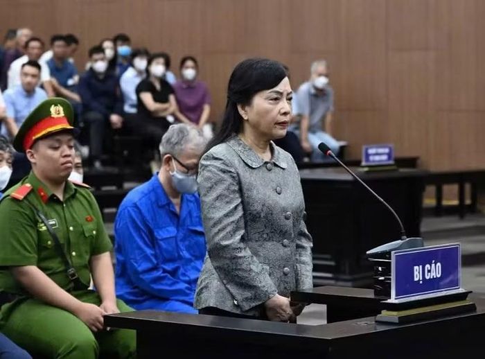 Cựu Bộ trưởng Bộ Y tế Nguyễn Thị Kim Tiến tại phiên tòa sơ thẩm.