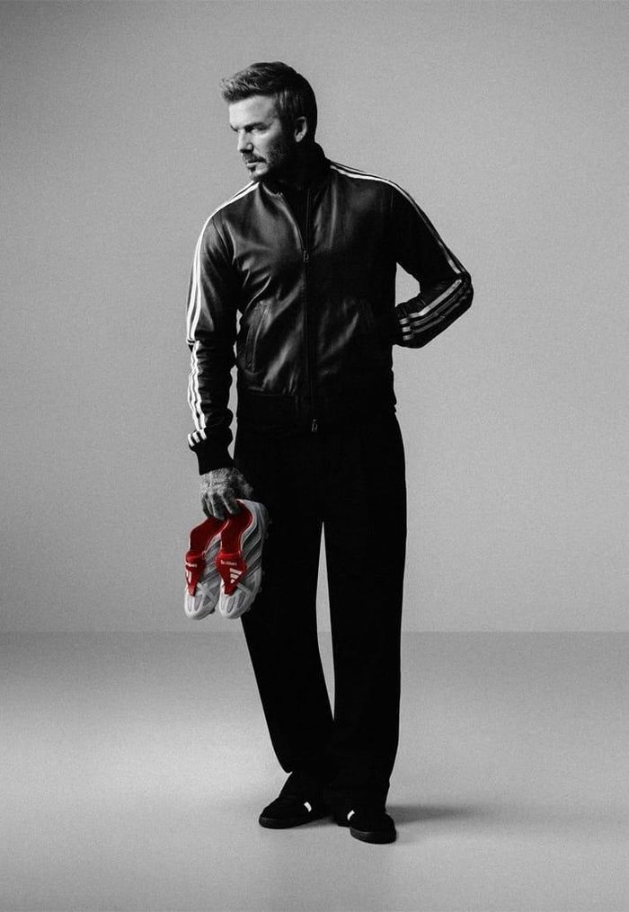 David Beckham kết hợp với Adidas mang đôi giày gắn với khoảnh khắc lịch sử trở lại. Ảnh: Adidas.