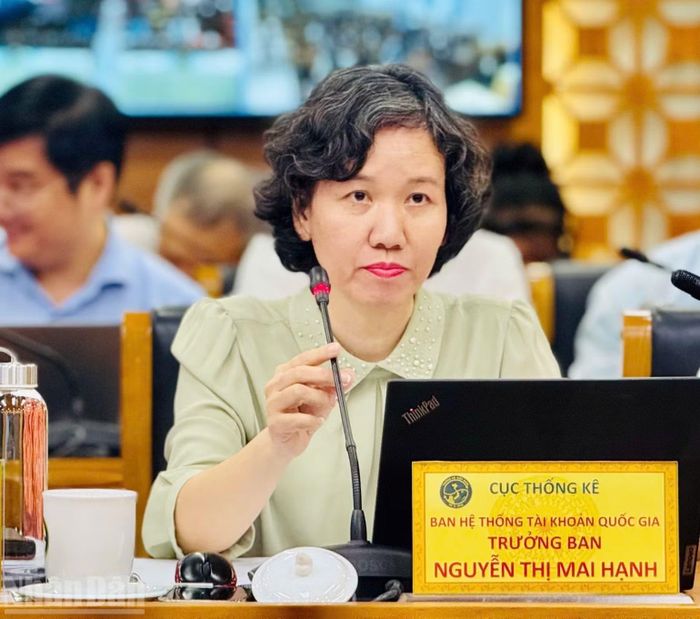 Trưởng Ban Hệ thống tài khoản quốc gia Nguyễn Thị Mai Hạnh, Cục Thống kê. (Ảnh
