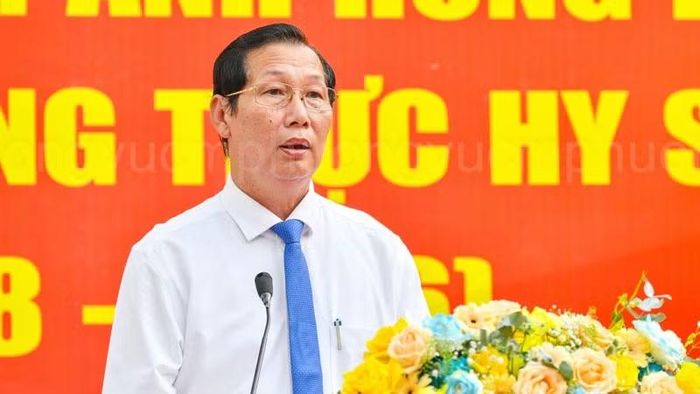 Phó Chủ tịch Ủy ban nhân dân tỉnh An Giang Lê Văn Phước phát biểu. (Ảnh: PHƯƠNG VŨ)