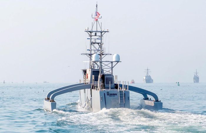 Tàu mặt nước không người lái cỡ trung (MUSV) Seahawk. Ảnh: Bộ Chiến tranh Mỹ