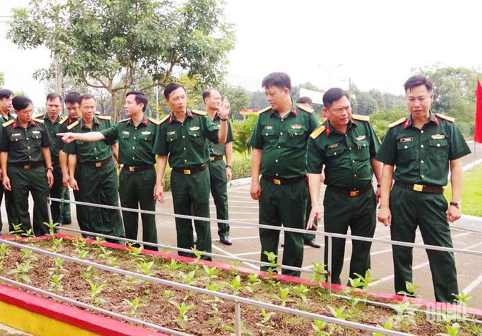 Các đại biểu tham quan công tác tăng gia của Lữ đoàn 96. 