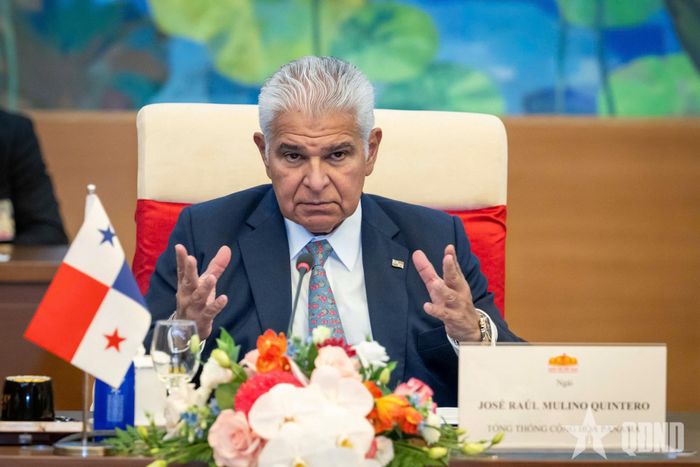 Tổng thống Panama José Raúl Mulino phát biểu tại cuộc hội kiến.