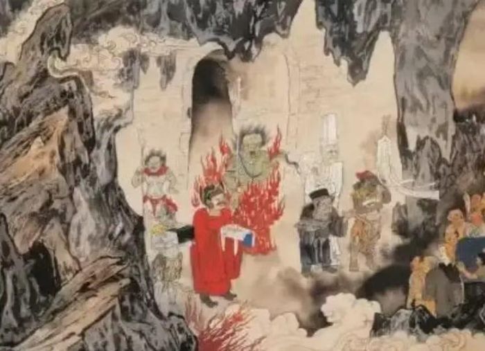 Trong câu chuyện về “Ác Cẩu Lĩnh”, những con chó được mô tả là hung dữ và chuyên ngăn cản các linh hồn. Ảnh: @Sohu.
