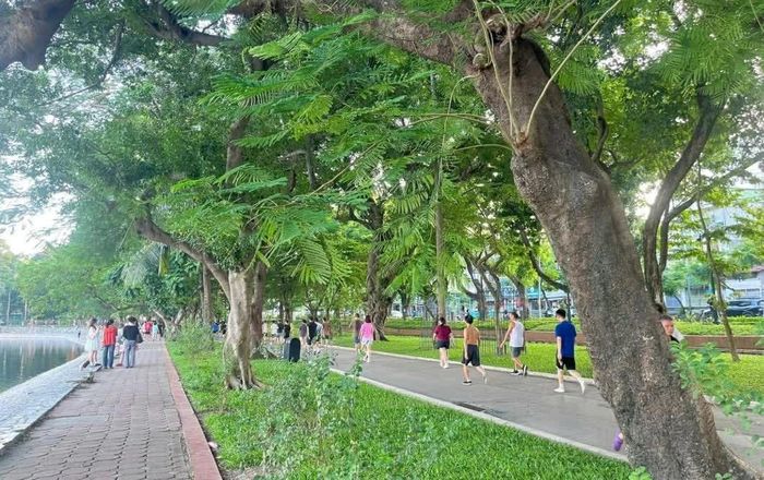 Công viên Thống Nhất là một trong những không gian xanh gắn bó với nhiều thế hệ người dân Thủ đô. (Ảnh: Như Thảo)