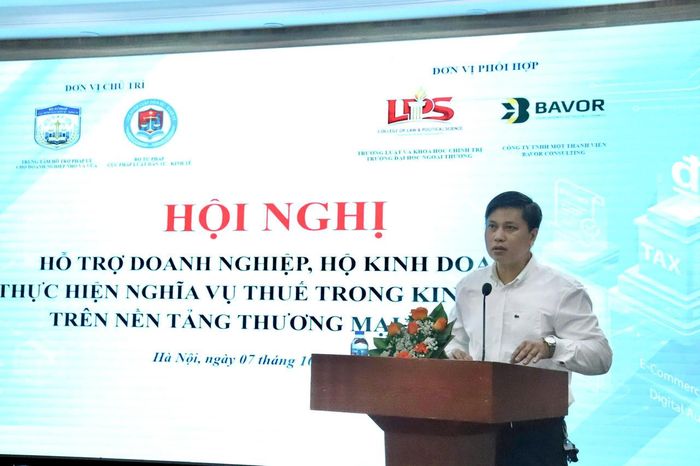 TS. Trần Minh Sơn, Giám đốc Trung tâm Hỗ trợ pháp lý cho doanh nghiệp nhỏ và vừa phát biểu