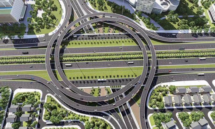 Phối cảnh 3D và vị trí thi công của dự án.