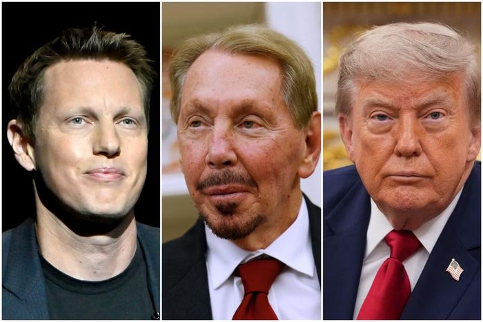  Ông Trump có mối quan hệ tốt với cha con Ellison. Ảnh: Getty Images. 