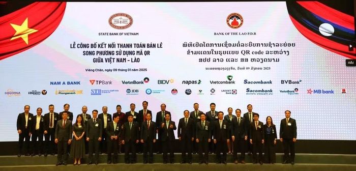 Lễ công bố dịch vụ thanh toán bán lẻ song phương sử dụng mã QR giữa Việt Nam và Lào ngày 09/1/2025, tại Viêng Chăn. (Ảnh: NAPAS)
