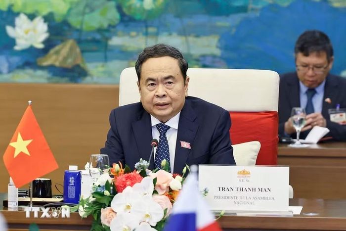 Chủ tịch Quốc hội Trần Thanh Mẫn phát biểu. (Ảnh: Doãn Tấn/TTXVN)
