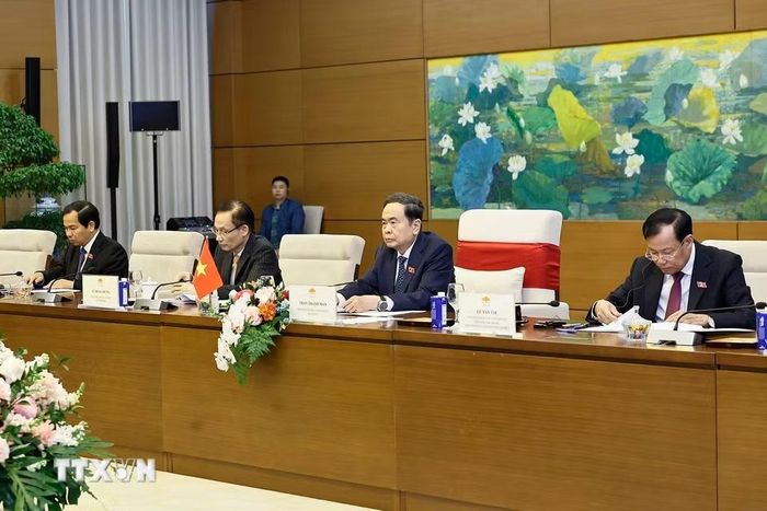 Chủ tịch Quốc hội Trần Thanh Mẫn phát biểu. (Ảnh: Doãn Tấn/TTXVN)