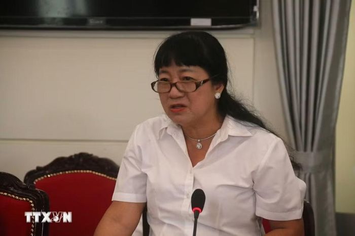 Luật sư Phạm Thanh Tuyền, đại diện Hội Luật gia Thành phố Hồ Chí Minh, góp ý kiến tại Hội nghị. (Ảnh: Hứa Chung/TTXVN)