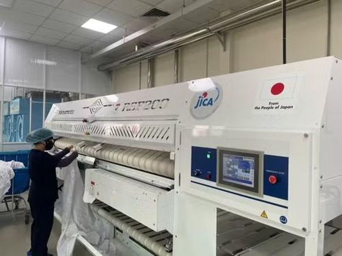 Lễ tổng kết Dự án hỗ trợ cung cấp sản phẩm vải lanh cho Bệnh viện Lê Văn Thịnh. (Ảnh: JICA)