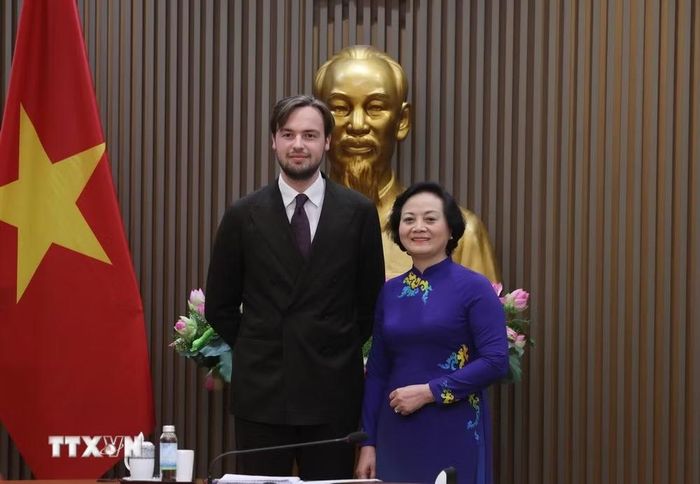 Phó Thủ tướng Phạm Thị Thanh Trà tiếp ông Cesar Louis-Philip Marseille, Giám đốc điều hành Công ty VAMED Engineering GmbH. (Ảnh: Lâm Khánh/TTXVN)