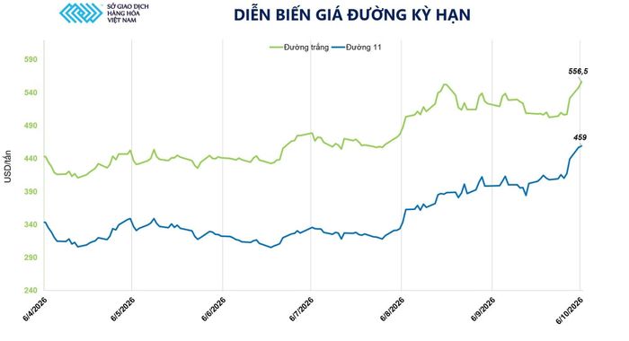Diễn biến giá đường kỳ hạn.