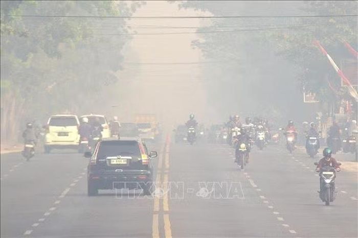 Khói mù bao phủ tại Palangka Raya, Trung Kalimantan, Indonesia. Ảnh: THX/TTXVN phát