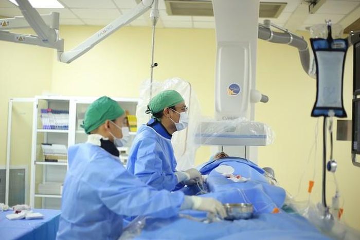 Bệnh nhân nhồi máu cơ tim được can thiệp DSA. (Ảnh: BVCC)