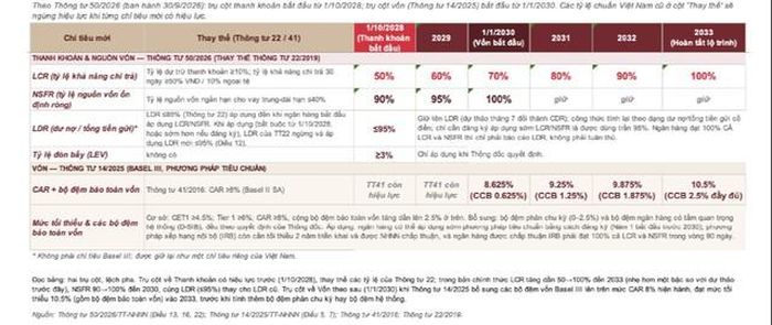Toàn bộ lộ trình Basel III cho hệ thống ngân hàng Việt Nam: Trụ cột Vốn và Thanh khoản (Ảnh: SSI Research).