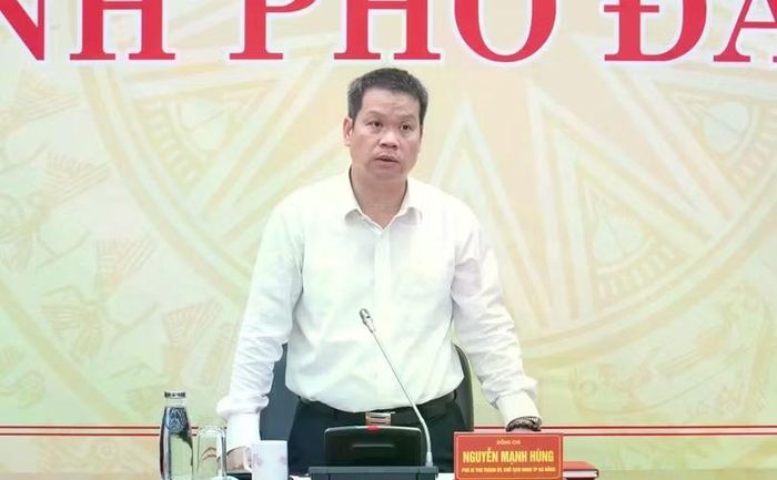 Chủ tịch UBND TP Đà Nẵng Nguyễn Mạnh Hùng tại buổi đối thoại với doanh nghiệp khoáng sản. Ảnh XM.