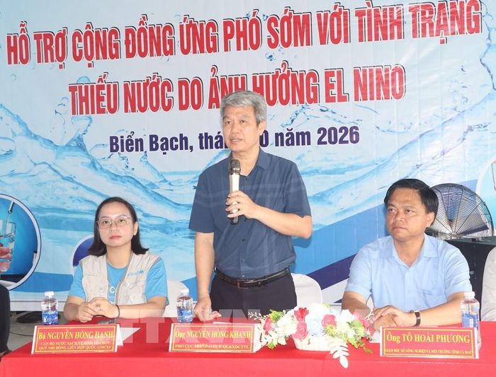 Phó Cục trưởng, Cục Quản lý và Xây dựng công trình thủy lợi phát biểu. Ảnh: Tuấn Phi - TTXVN