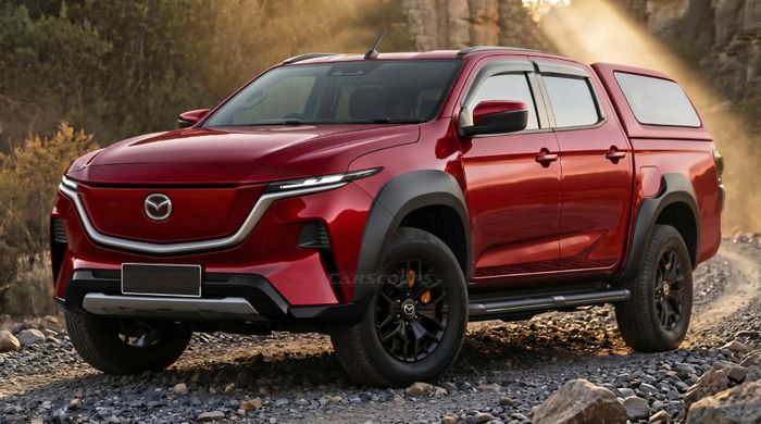 Ảnh dự đoán thiết kế Mazda BT-50 mới dựa trên các mẫu xe Mazda mới ra mắt gần đây. (Ảnh: Carscoops).