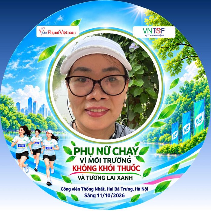 Chị Lê Thị Thùy Như đã đăng ký thành công tại giải chạy "Phụ nữ chạy vì môi trường không khói thuốc và Tương lai xanh" 2026