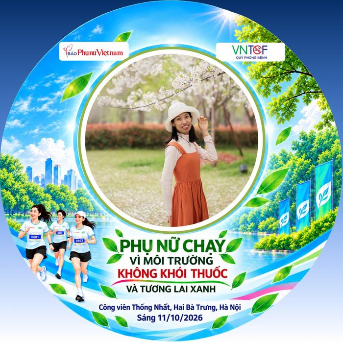 Chị Trương Quỳnh Anh đã đăng ký thành công tại giải chạy "Phụ nữ chạy vì môi trường không khói thuốc và Tương lai xanh" 2026