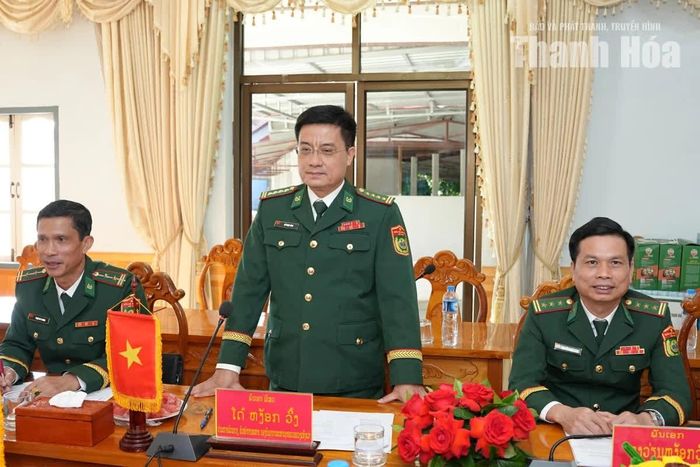 Đại tá Đỗ Ngọc Vĩnh, Tỉnh ủy viên, Chỉ huy trưởng Ban Chỉ huy BĐBP tỉnh Thanh Hóa phát biểu tại hội đàm.