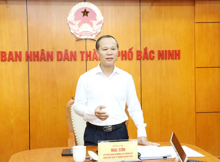  Đồng chí Mai Sơn chỉ đạo kết luận tại buổi làm việc. 