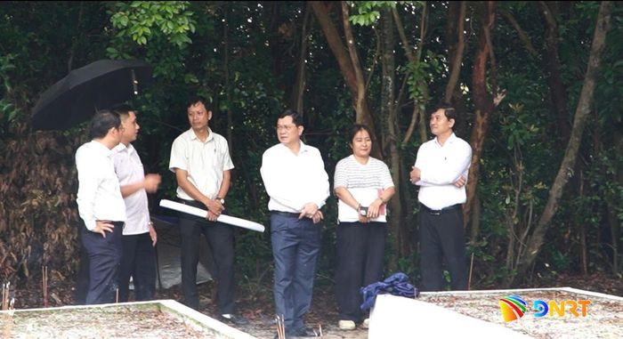 Phó Chủ tịch Thường trực HĐND thành phố Trần Phước Sơn (thứ 3, bên phải sang) kiểm tra thực tế tại rừng Trung Sơn (phường Liên Chiểu). Ảnh: PHẠM BÌNH