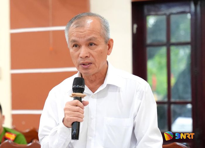 Phó Chủ nhiệm Thường trực Ủy ban Kiểm tra Thành ủy Nguyễn Đức Tiến trao đổi, thông tin với địa phương tại buổi làm việc. Ảnh: T.CÔNG