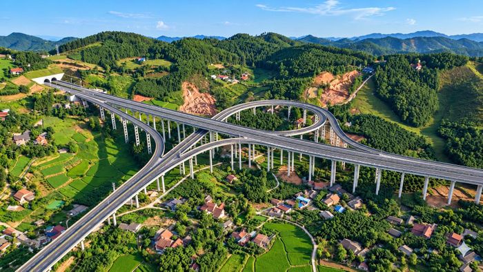 Phối cảnh cao tốc Sơn La - Điện Biên - Cửa khẩu Tây Trang, nút giao xã Mường Ảng.