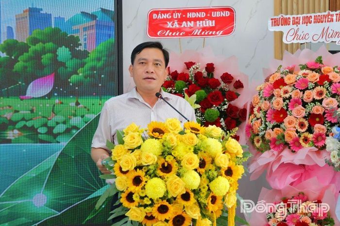 Đồng chí Ngô Huỳnh Quang Thái, Giám đốc Sở Khoa học và Công nghệ tỉnh Đồng Tháp phát biểu tại Lễ ra mắt Không gian Khởi nghiệp đổi mới sáng tạo tỉnh Đồng Tháp.