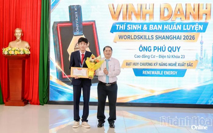 Sinh viên Ông Phú Quy được nhà trường vinh danh sau Kỳ thi Kỹ năng nghề thế giới 2026.