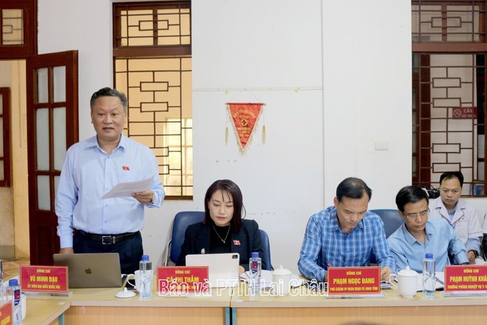 Đồng chí Vũ Minh Đạo - Ủy viên đại biểu Quốc hội hoạt động chuyên trách tại Ủy ban Văn hóa và Xã hội của Quốc hội phát biểu ý kiến tại buổi khảo sát.