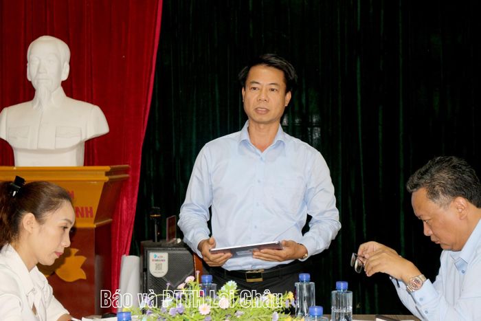Đồng chí Hoàng Quốc Khánh - Phó Trưởng Đoàn đại biểu Quốc hội chuyên trách khóa XVI tỉnh phát biểu kết luận buổi khảo sát.