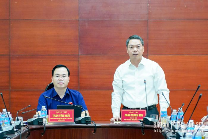 Đồng chí Đoàn Thanh Sơn, Phó Chủ tịch UBND tỉnh phát biểu tại chương trình