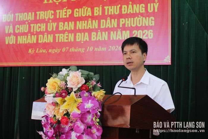 Lãnh đạo Đảng ủy phường Kỳ Lừa phát biểu tại hội nghị đối thoại