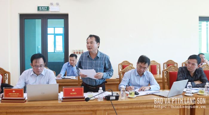 Chủ tịch Hội Văn học Nghệ thuật tỉnh phát biểu thảo luận tại cuộc họp