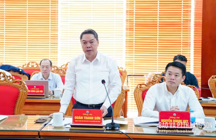Đồng chí Đoàn Thanh Sơn, Phó Chủ tịch UBND tỉnh phát biểu tại buổi giám sát