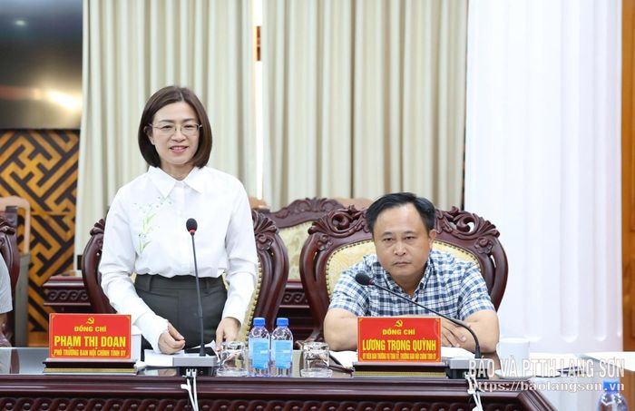Phó Trưởng Ban Nội chính Tỉnh ủy phát biểu tại buổi làm việc