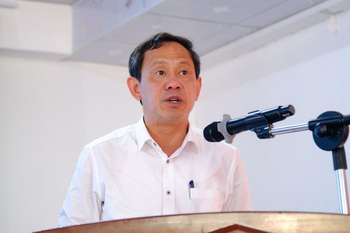 Đồng chí Trương Văn Tùng, Tỉnh ủy viên, Chủ tịch Hội Nông dân tỉnh Lâm Đồng phát biểu tại hội nghị