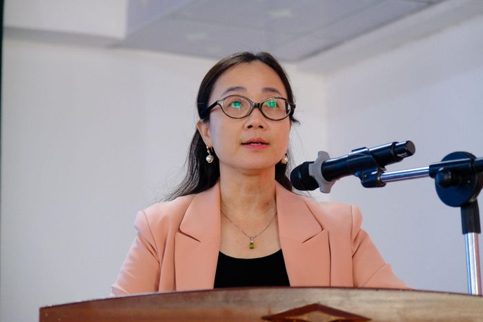 Bà Nguyễn Thị Thu Huyền, điều phối viên các chương trình phát triển Liên Hiệp Quốc phát biểu tại hội nghị