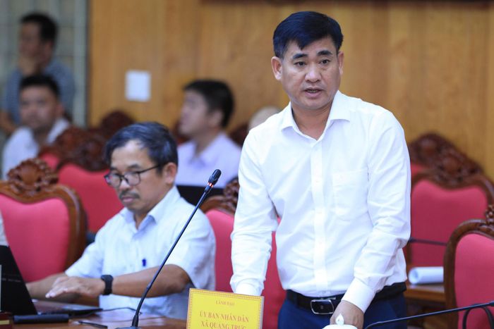 Chủ tịch UBND xã Quảng Trực Nguyễn Văn Anh tiếp thu các ý kiến tại cuộc họp