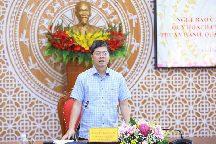 Phó Chủ tịch Thường trực UBND tỉnh Lâm Đồng Nguyễn Hồng Hải phát biểu góp ý với đồ án Quy hoạch chung xã Thuận Hạnh