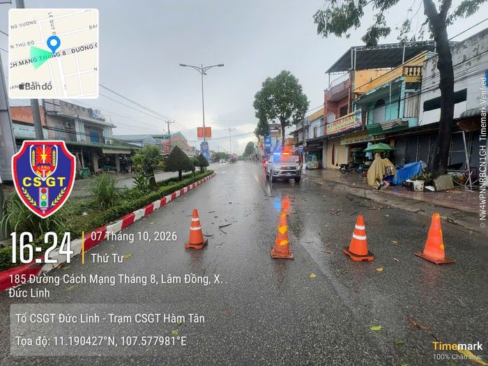 Ngay khi sự việc xảy ra, lực lượng CSGT đã có mặt tổ chức phân luồng giao thông