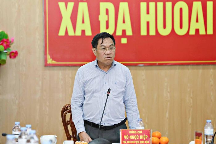 Phó Chủ tịch UBND tỉnh Võ Ngọc Hiệp phát biểu tại buổi làm việc
